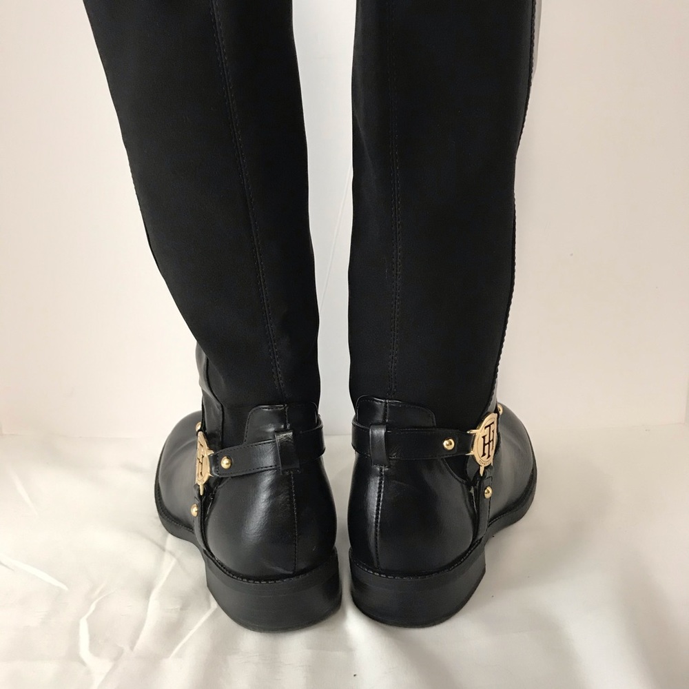 Tommy Hilfiger Tall Riding Boots Size 7 Black - Picture 4 of 8